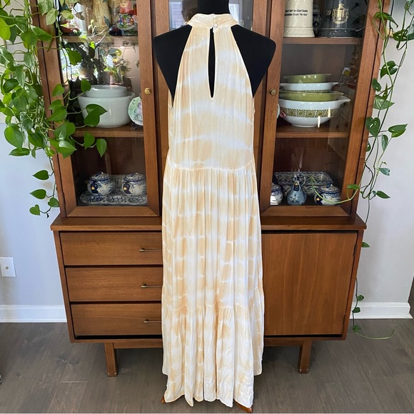 SAYLOR Amaranth Striped Tie-Dye Tiered Maxi Dress - Picture 8 of 11